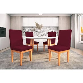Kit 4 Cadeiras Estofadas Reforçadas Para Mesa De Jantar