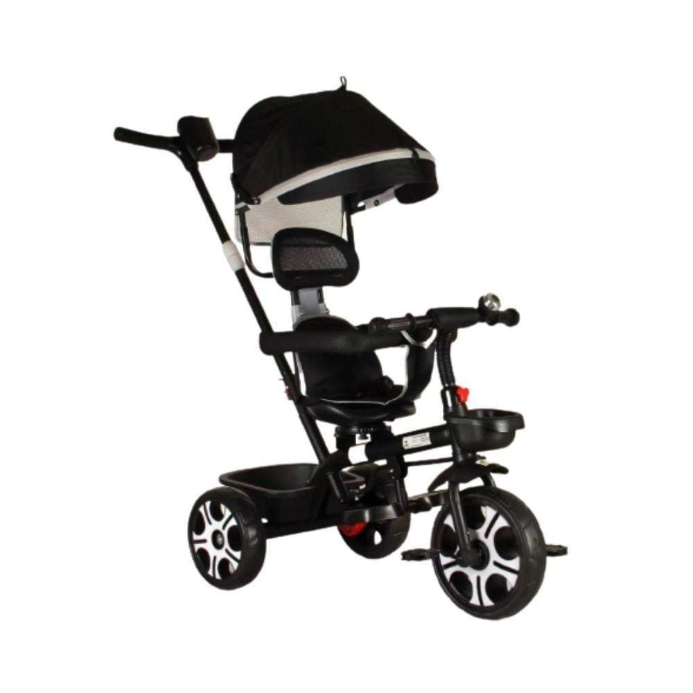 Triciclo Infantil Empurrador Com Capota 2 Em 1 Zupa Preto