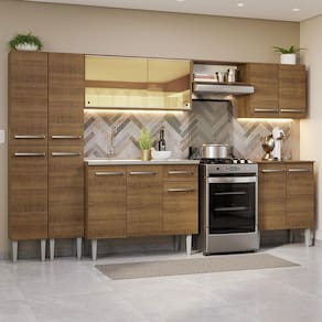 Armário de Cozinha Completa 293cm com Pia Rustic Emilly Madesa 07