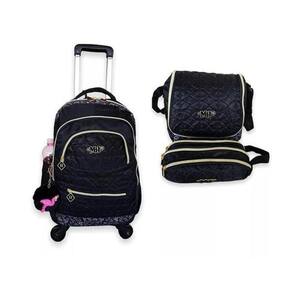 Mochila Escolar Juvenil Rodinhas 360 Graus C Chaveiro Mc4001