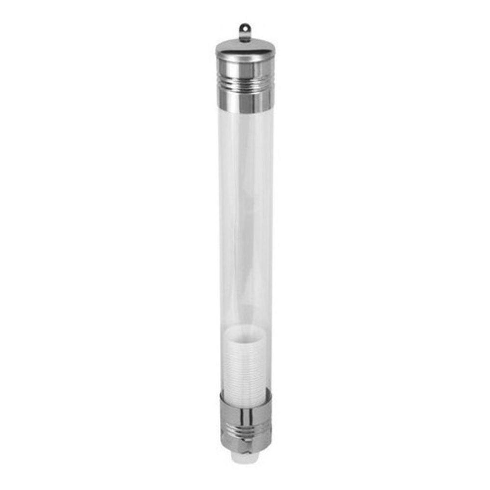Dispenser Em Aço Inox Com Tubo Acrílico Para Copo Café 50 Ml