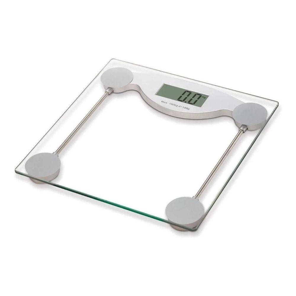 Balança Corporal Digital Quadrada De Chão Vidro 180Kg Dieta