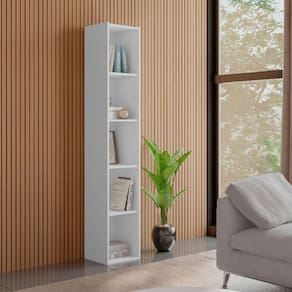 Estante para Livros com 4 Prateleiras Janaina Cor Branco - AJL Móveis