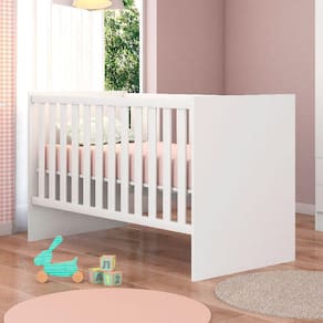 Berço Americano que Vira Mini Cama Doce Sonho Cor Branco Brilho - Qmovi