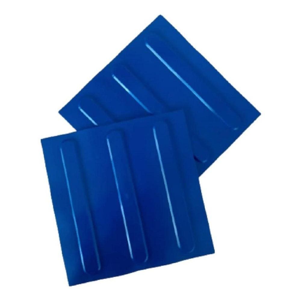 Kit 16 Pçs Piso Tátil Pvc 25X25 Direcional Azul