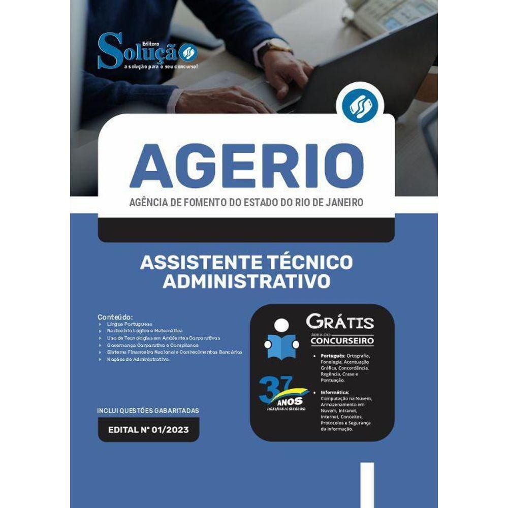 Apostila Agerio 2023 - Assistente Técnico Administrativo