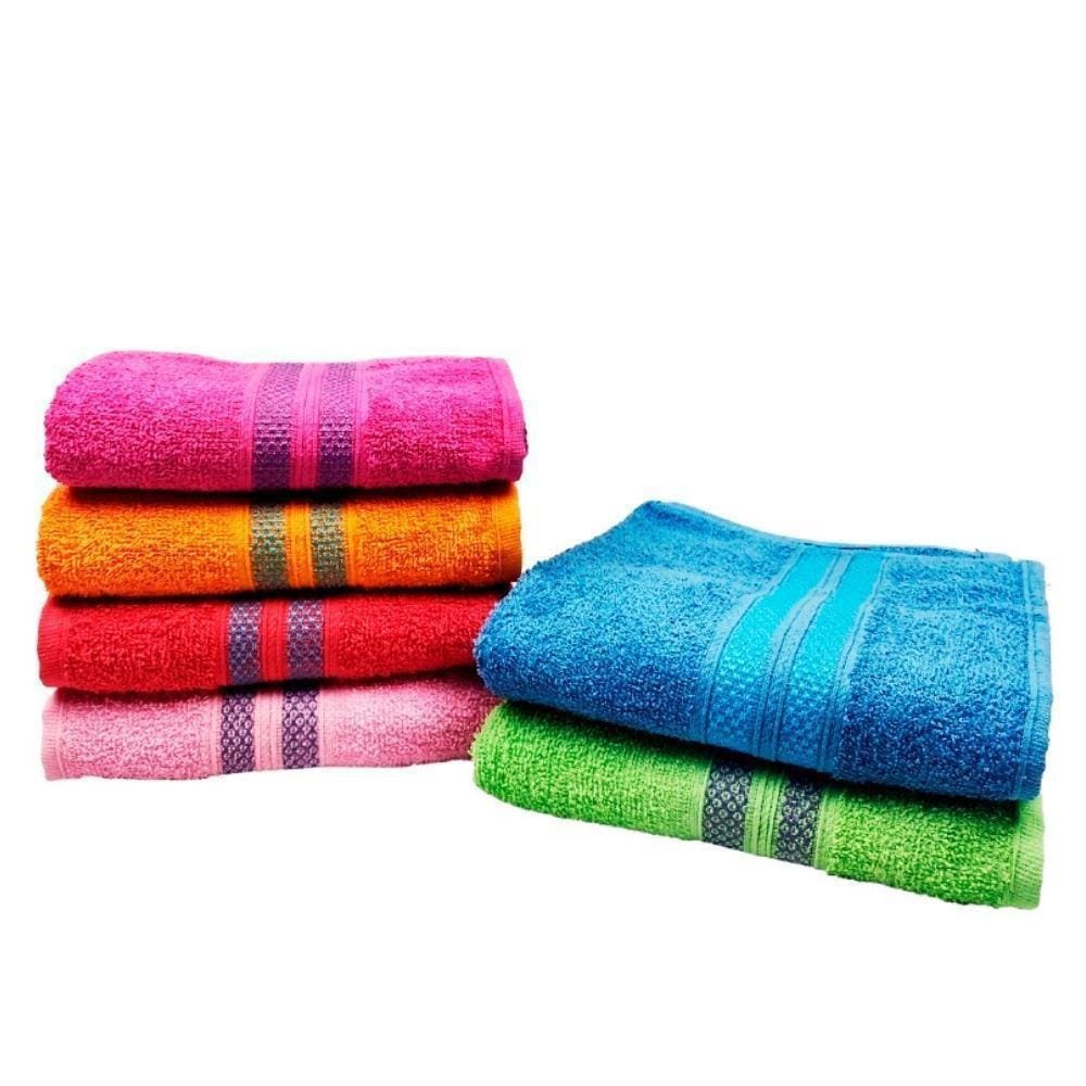 Kit 5 Toalhas De Rosto Grossa 70X45Cm 100% Algodão