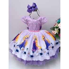 Vestido Infantil Princesa Sofia Lilás Aniversário