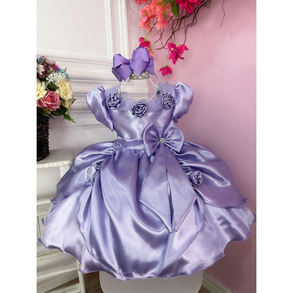 Vestido Princesa Mãe e Filha Lilas