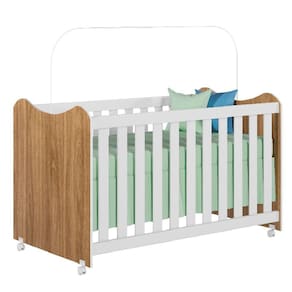 Berço Americano Mini Cama Cristal Cor Nature com Branco - Peternella Móveis