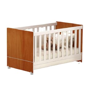 Berço Americano Mini Cama Encanto Cor Nature com Branco - Peternella Móveis