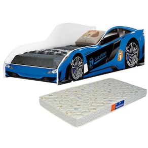 Cama Infantil Carro Drift 150x70 cm - Azul /Preto - RPM Móveis