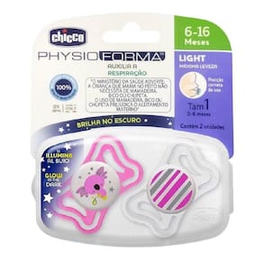 Kit 2 Chupetas Physio Light 6 A 16M Coala Rosa Chicco