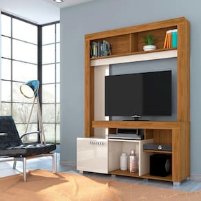 Estante Para Sala Flávia para TV até 42 Polegadas 1 Porta Cor Naturale e Off White - Madetec Móveis