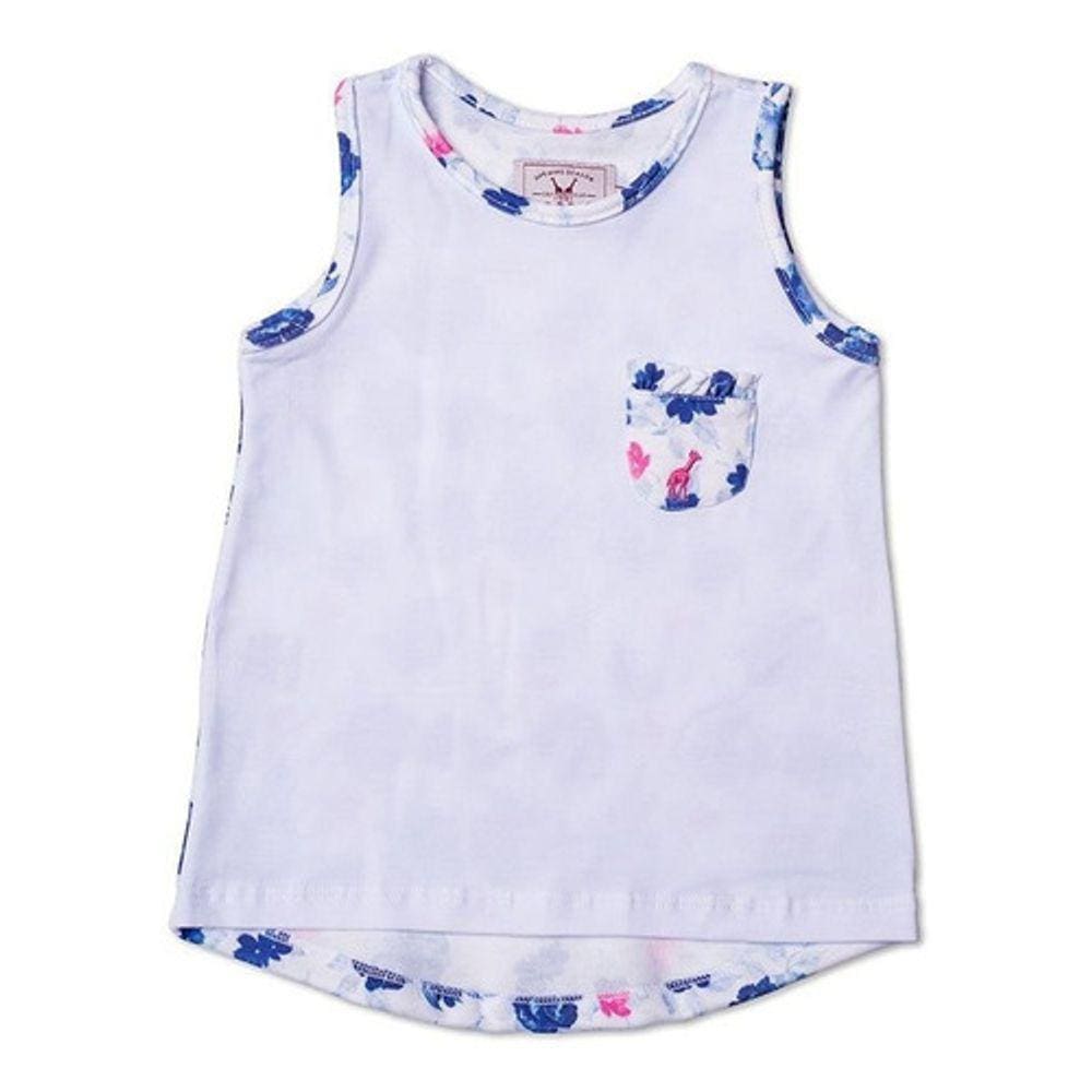 Regata Infantil Com Bolso Floral Azul Toffee - Nº02