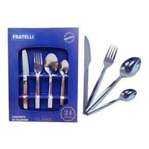 Faqueiro Conjunto De Talheres 24 Peças Inox Classic Fratelli