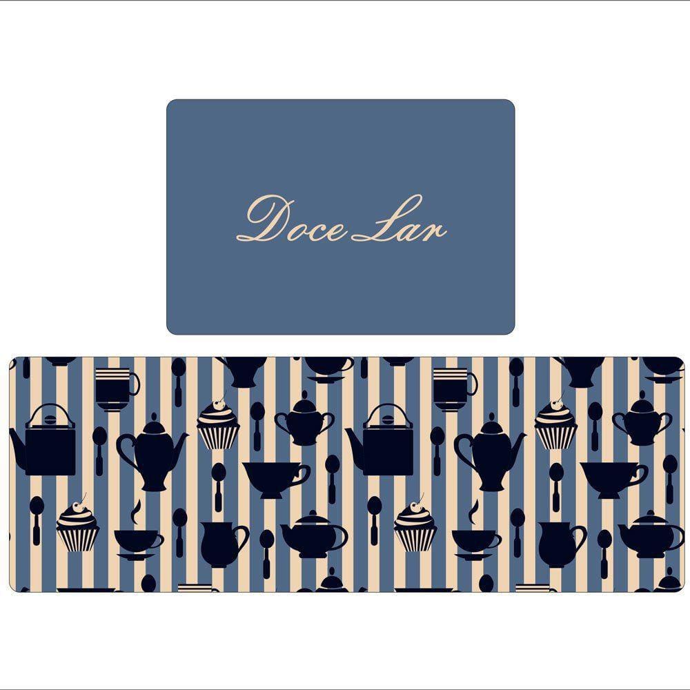 Kit Tapete de Cozinha Emborrachado 2 peças