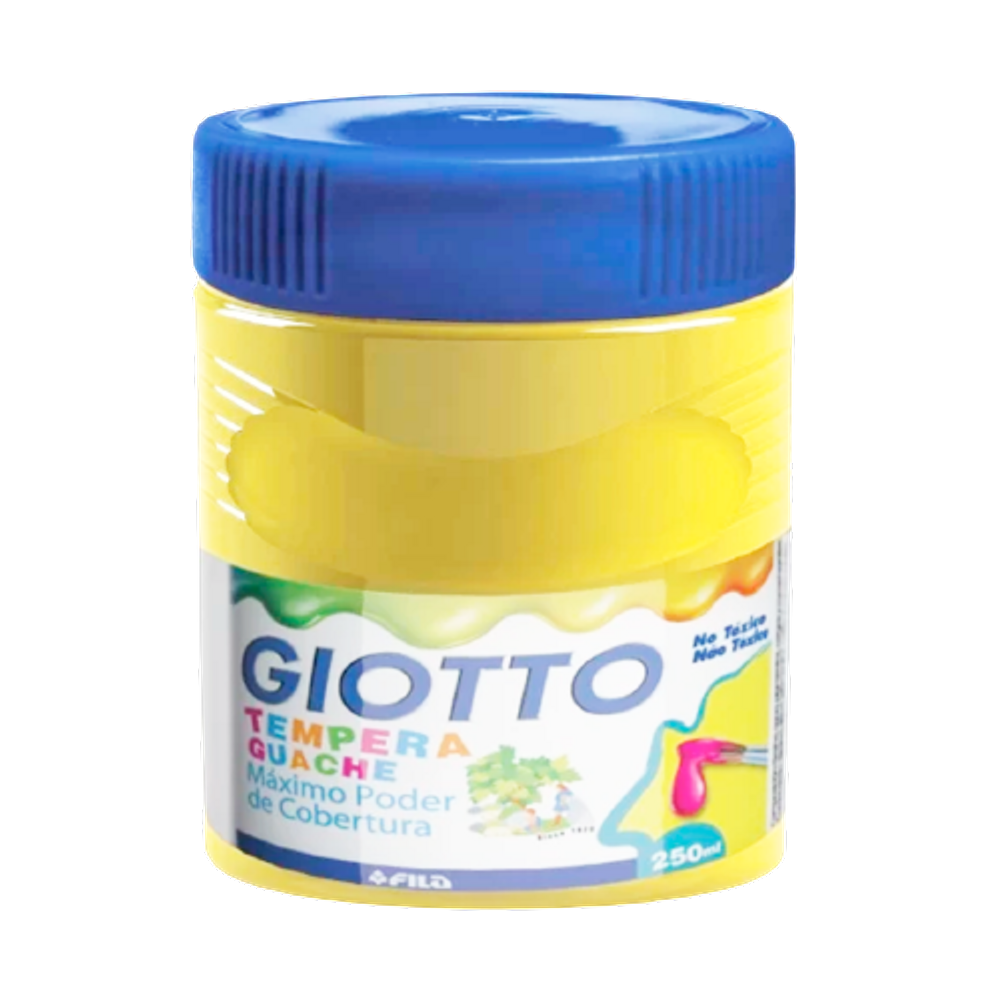 Tempera Guache Giotto Pote escolar Grande Amarelo 250ml