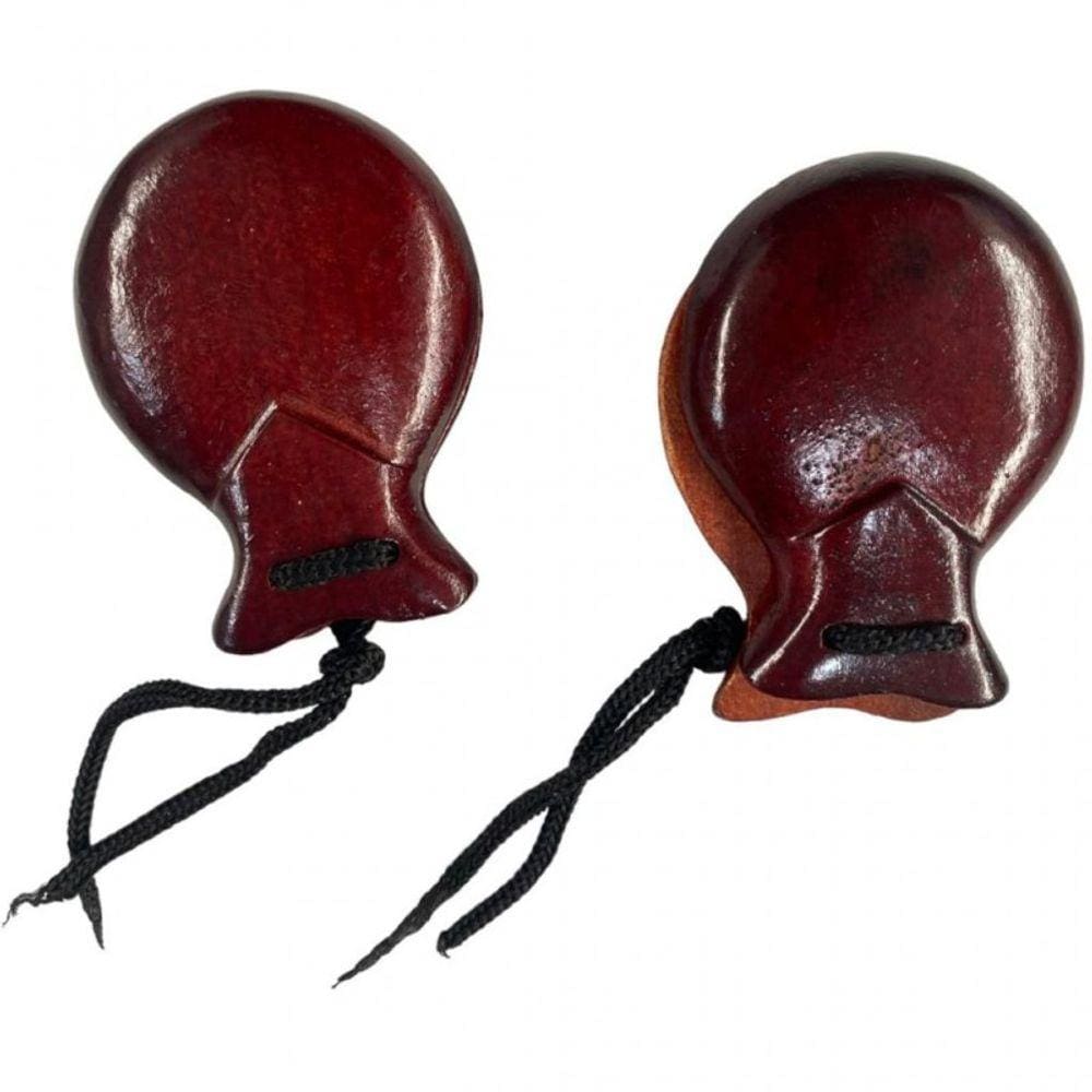 Castanholas espanholas Madeira Escura 2 pares com 9 cm