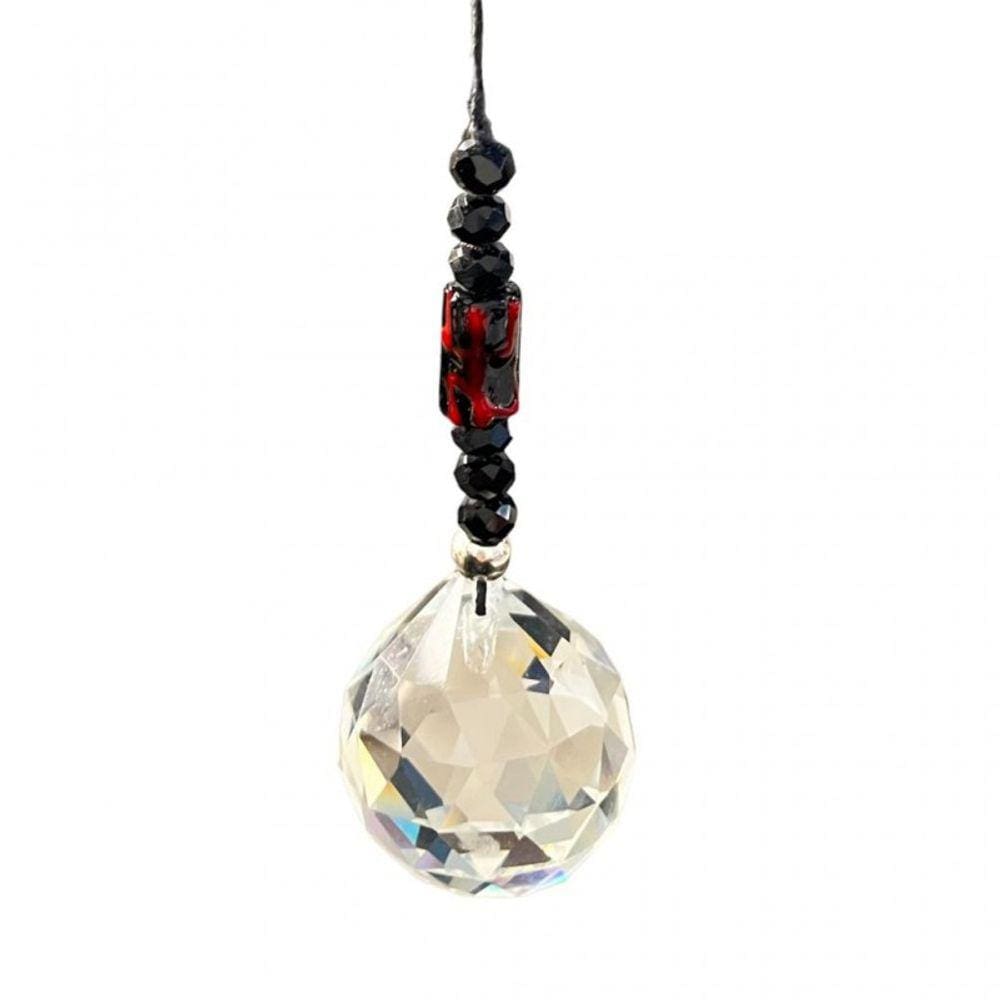 Protetor Ambiente Cristal Facetado Exu Preto 40 mm