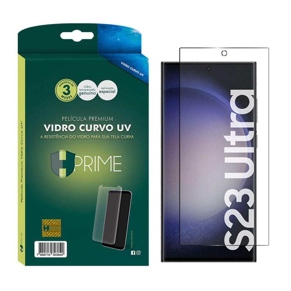Película HPrime Samsung Galaxy S23 Ultra 6.8 Vidro Curvo UV