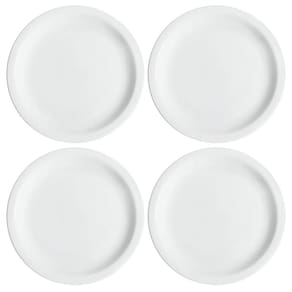 Jogo 4 Pratos Rasos de Porcelana 25,5cm Classe Única Iguaçu Germer Branco