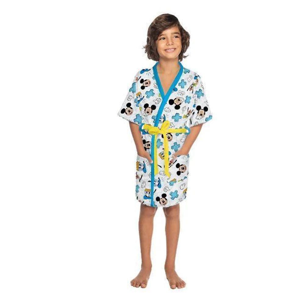 Roupão Felpudo Infantil Lepper Quimono Estampado Mickey Pp