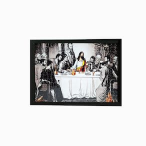 Quadro Moldura Quebra-cabeça 300 peças Santa Ceia com Quadro