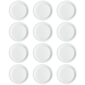 Jogo 12 Pratos Rasos de Porcelana 25,5cm Classe Única Iguaçu Germer Branco
