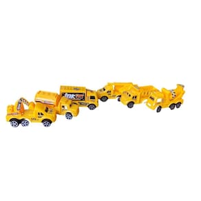 Kit Brinquedo Construção Com 6 Caminhões Fricção Infantil