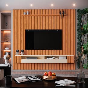 Painel Ripado para TV Até 75 Polegadas Intense com Nicho 225cm