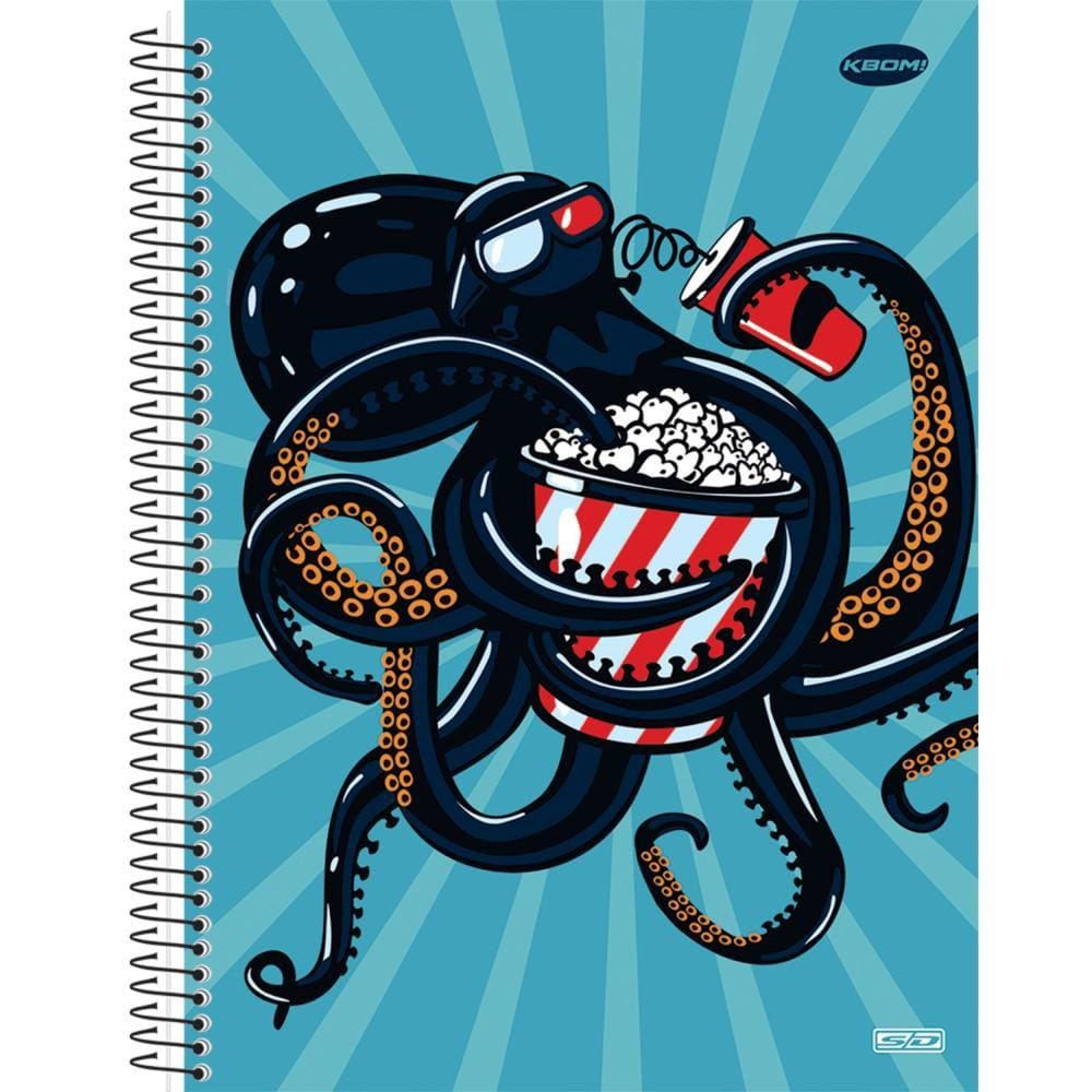Caderno Universitário Capa Dura 10 Matérias 200 Folhas Polvo - São Domingos
