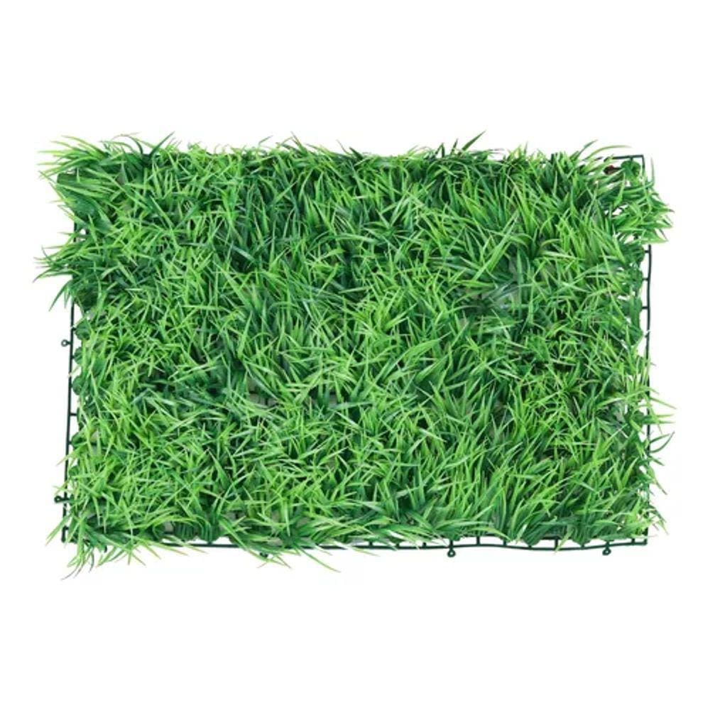 Placa Jardim Vertical Capim Folhagem Artificial 60x40cm