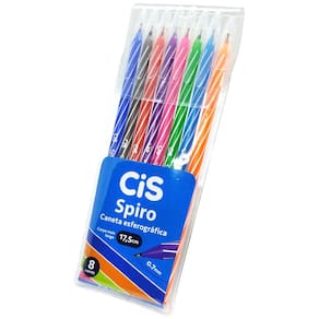 Caneta Spiro CiS Colorida - 8 Cores