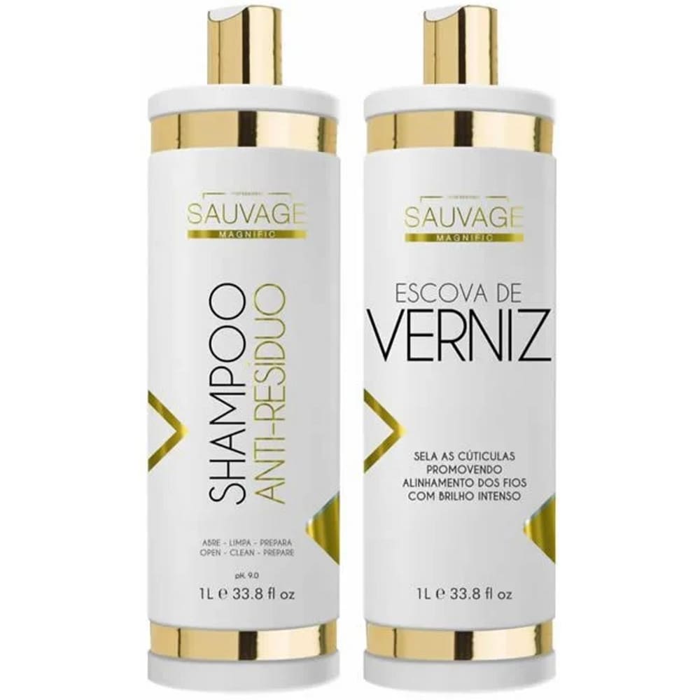 Escova Progressiva + Shampoo Antirresíduo Sauvage Magnific