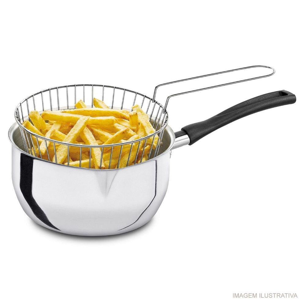 Caçarola Cônica 2 Litros em Alumínio 18 cm com Tela para Fritura ABC