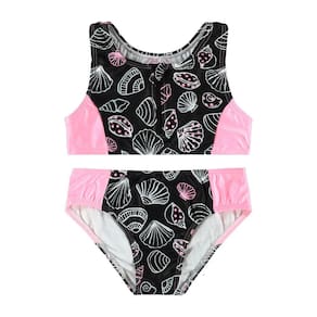Biquíni Infantil Menina Malwee 2Pçs Conchas do Mar Preto 101543