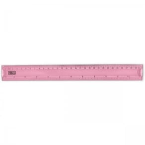 Regua Escolar Flexivel 30Cm Rosa Claro Tilibra