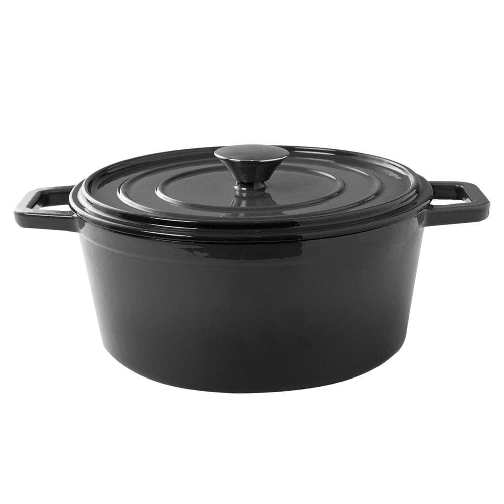 Caçarola Sauté 26 cm 4,8 Litros em Ferro Fundido Esmaltado Cinza Haus