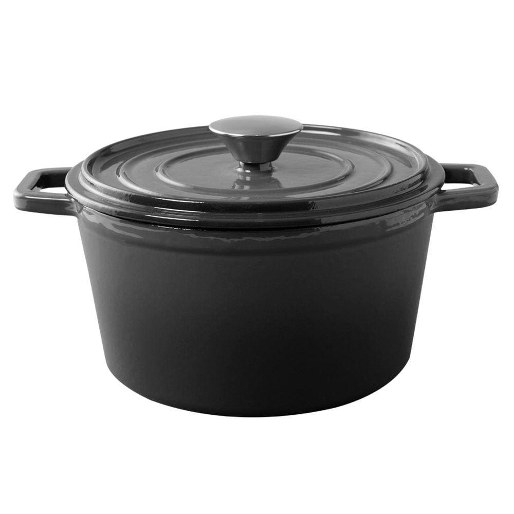 Caçarola Sauté 20 cm 2,5 Litros em Ferro Fundido Esmaltado Cinza Haus