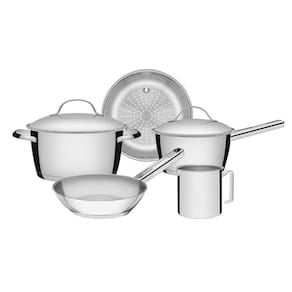 Conjunto de Panelas Allegra 5 Peças em Aço Inox com Fundo Triplo Tramontina