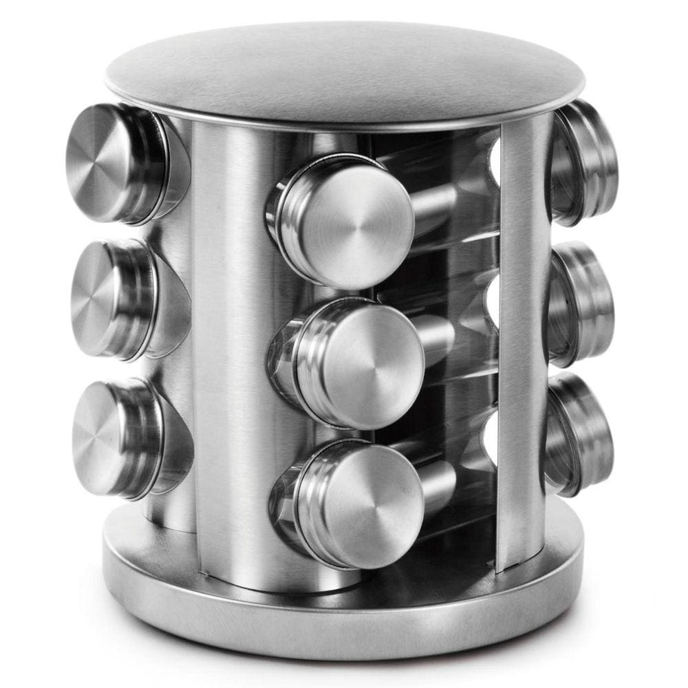Porta Condimentos Giratório 12 Peças em Aço Inox Mimo Style