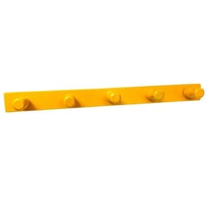 Cabideiro Em Madeira Para Parede/Porta Fixo Amarelo