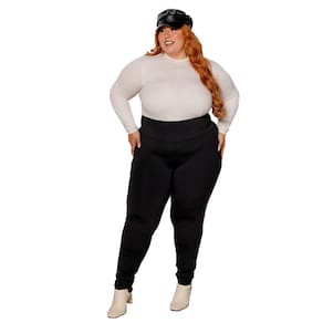 Calça Legging Plus Size Flanelada Zero Transparência Suplex