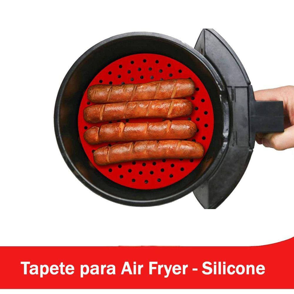 Tapete para Fritadeira Eletrica Redondo 20cm - Forro Air Fryer - Ar frai - airfryer - Silicone reutilizável - PANAMI