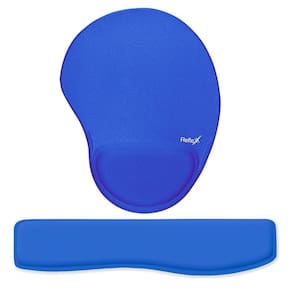 Kit Ergonômico Mouse Pad + Apoio De Pulso Para Teclado Azul - Reflex