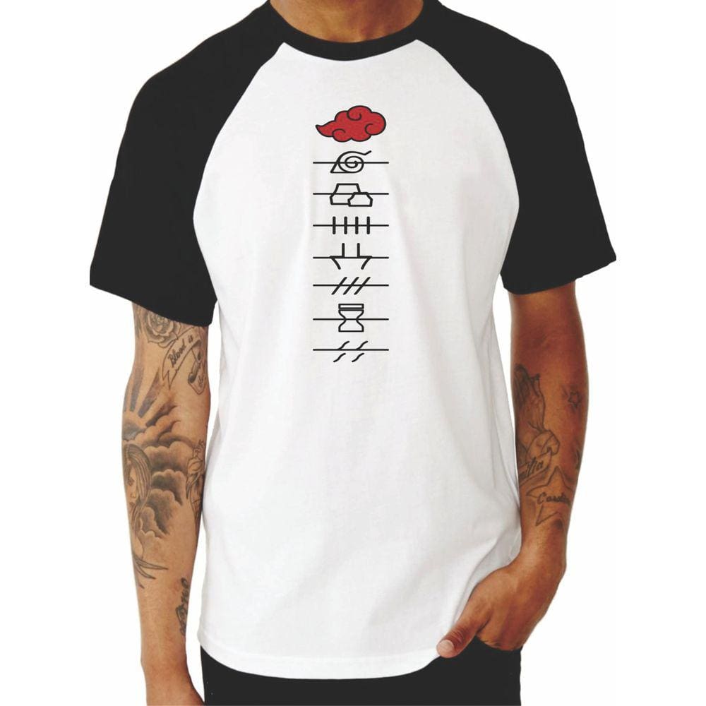 Camisa Camiseta Anime Naruto Simbolos Akatsuki