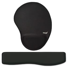 Kit Ergonômico Mouse Pad + Apoio De Pulso Para Teclado Preto - Reflex