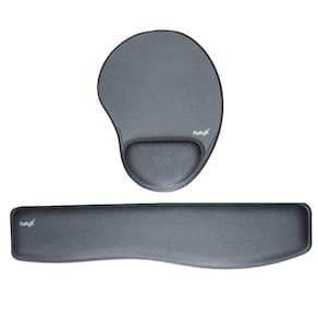 Combo Ergonômico Mousepad + Apoio De Pulso P/ Teclado Cinza Reflex