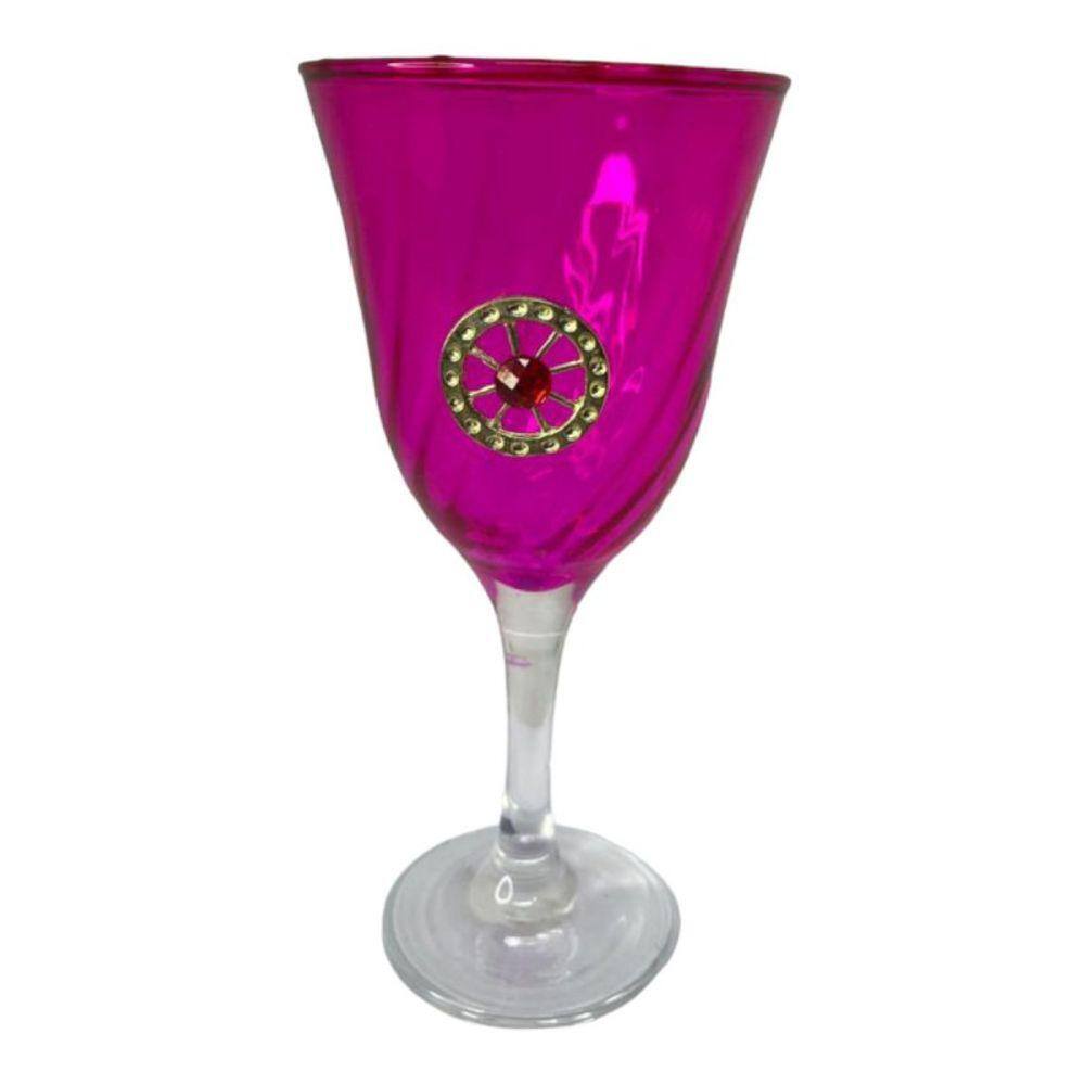 Taça Rosa Roda Cigana Lirio Super luxo 330 ml -Vidro